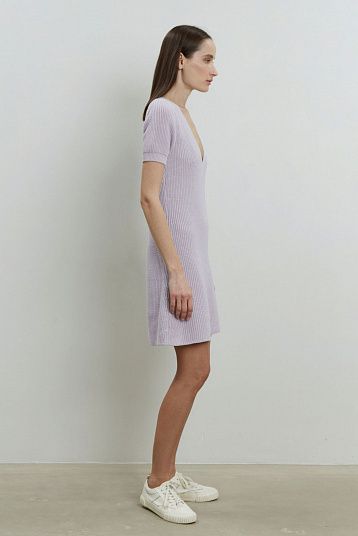 Платье мини из хлопка лиловый