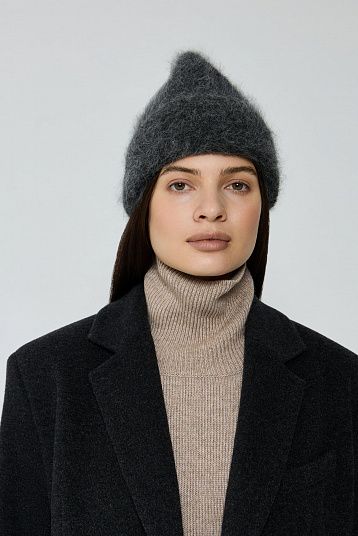 Шапка из альпаки графит
