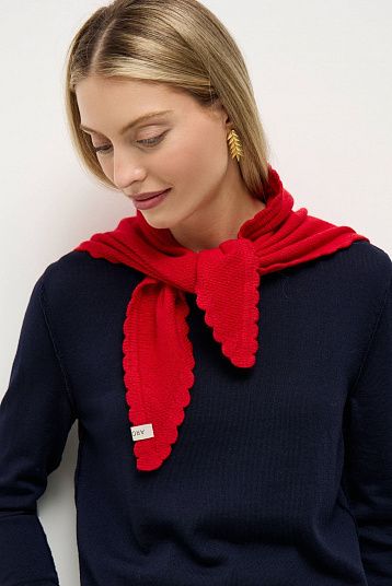Косынка из смесового кашемира с фигурным краем