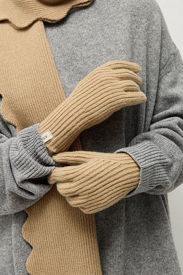 Перчатки в рубчик из объемной шерсти Перчатки в рубчик из объемной шерсти