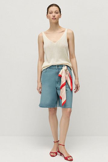 Шорты джинсовые с винтажным эффектом