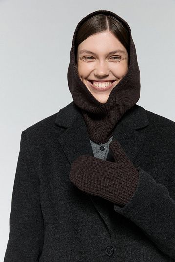 Капор из смесового кашемира ver.2.0 темно-коричневый