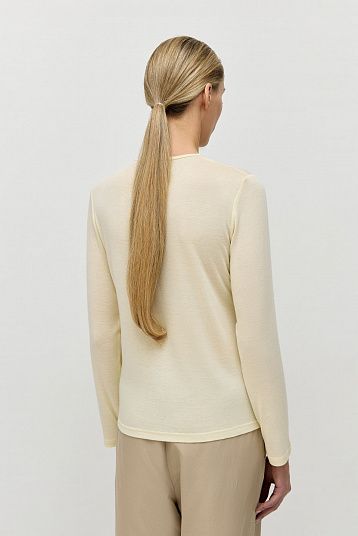 Лонгслив с рельефным швом лимонный