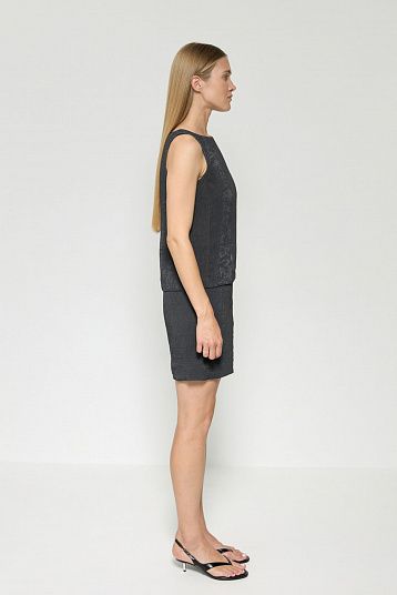Платье мини из фактурной ткани антрацит