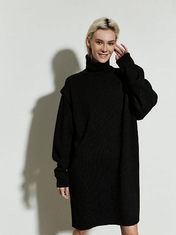 Платье-свитер из смесового кашемира черный