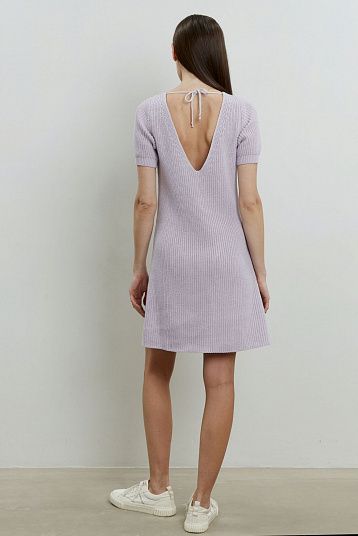 Платье мини из хлопка лиловый