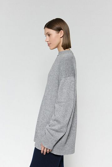 Джемпер из смесового кашемира серый
