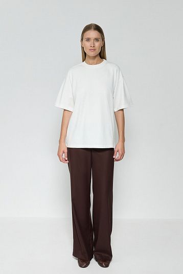 Футболка бойфренда плотная молочный