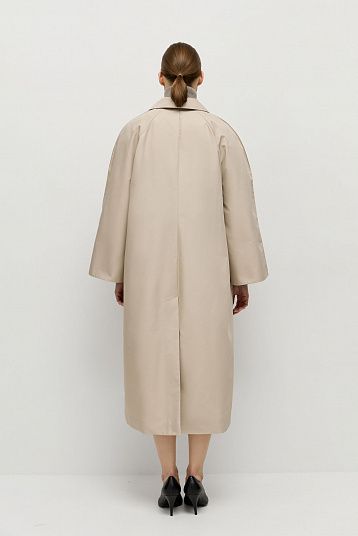 Плащ серо-бежевый