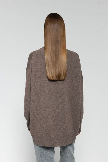 Свитер из смесового кашемира коричневый