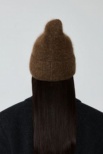 Шапка из альпаки коричневый