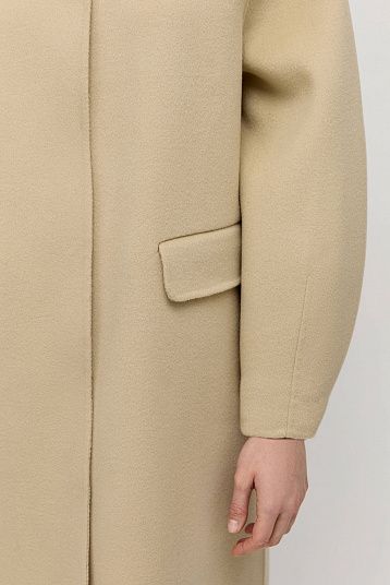 Пальто из шерсти мериноса итальянский бежевый
