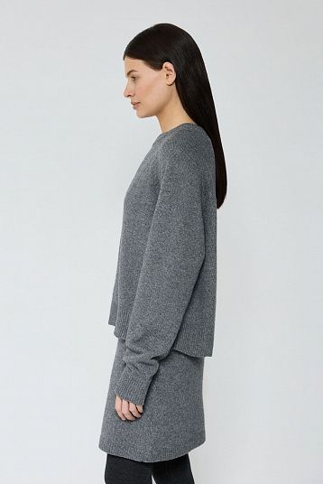 Джемпер кроп из смесового кашемира графит