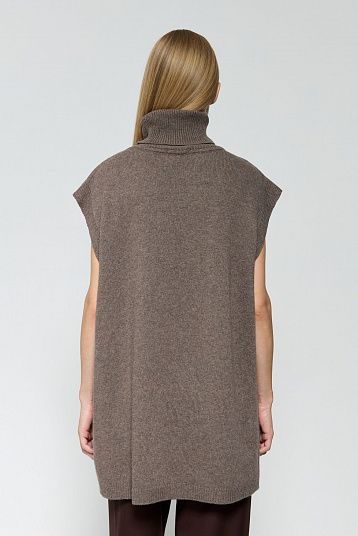 Жилет из смесового кашемира коричневый