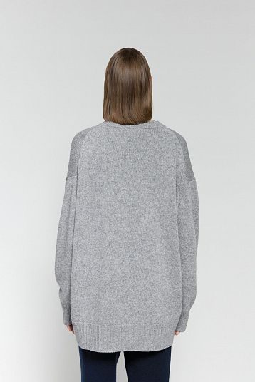 Джемпер из смесового кашемира серый
