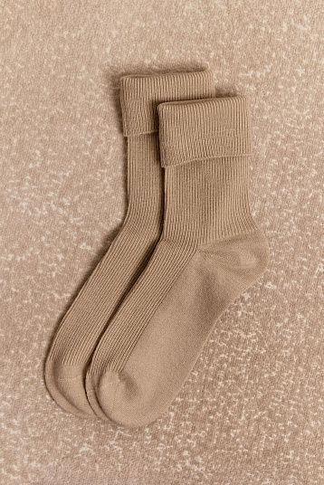 Носки из смесовой шерсти светло-бежевый