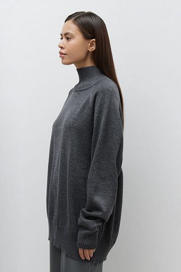 Базовый свитер из мериноса Oversize графит меланж