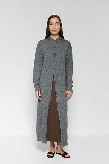 Платье-рубашка из смесового кашемира графит