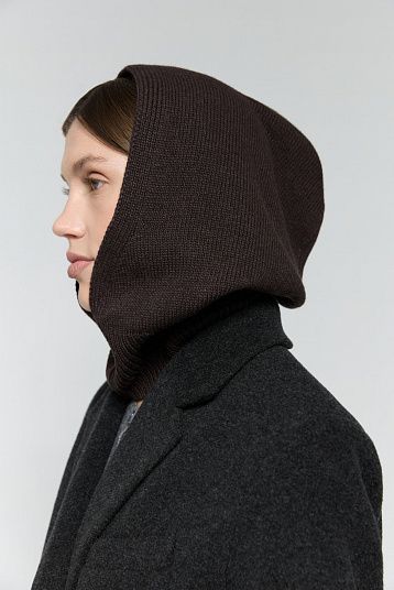 Капор из смесового кашемира ver.2.0 темно-коричневый