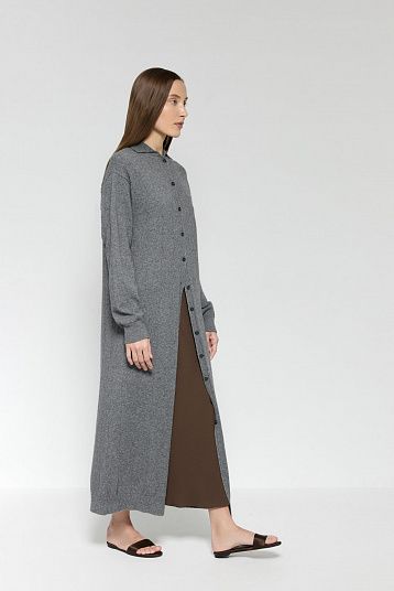 Платье-рубашка из смесового кашемира графит
