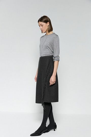 Юбка из шарфа графит
