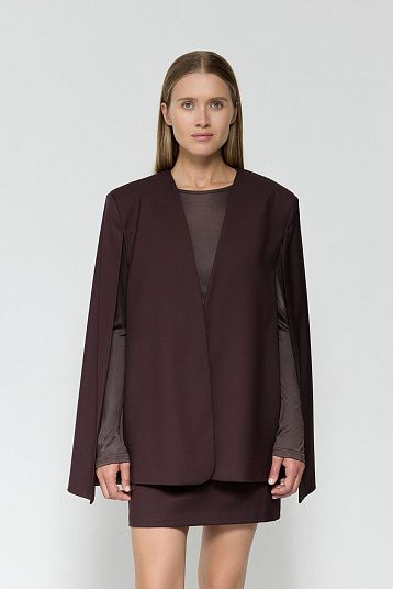Жакет-кейп портвейн