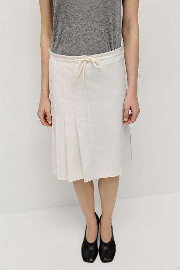 Юбка на шнурке молочный меланж