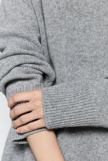 Свитер из смесового кашемира серый