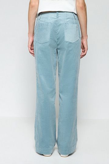 Брюки из вельвета серо-голубой
