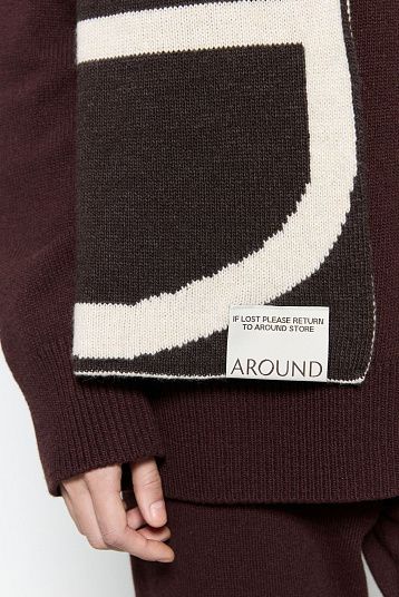 Шарф AROUND темно-коричневый