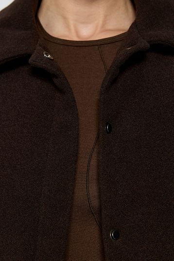 Куртка-бомбер из итальянской шерсти шоколадный