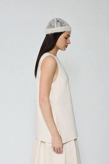 Топ из костюмной ткани молочный