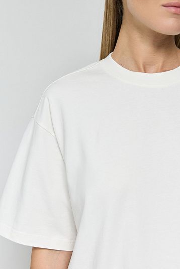 Футболка бойфренда плотная молочный