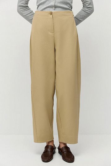 Брюки из итальянского хлопка кэмел