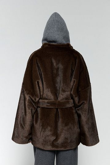 Полупальто меховое коричневый