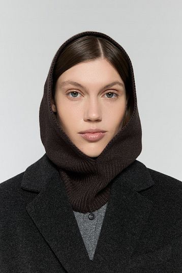 Капор из смесового кашемира ver.2.0 темно-коричневый