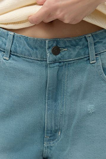 Шорты джинсовые с винтажным эффектом