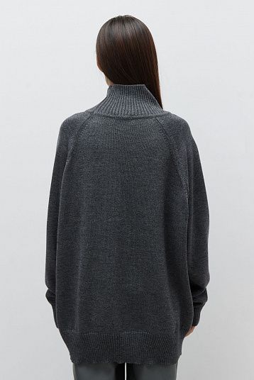 Базовый свитер из мериноса Oversize графит меланж