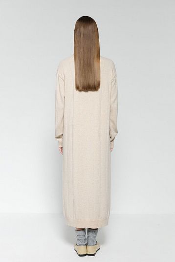 Платье-рубашка из смесового кашемира бежевый меланж