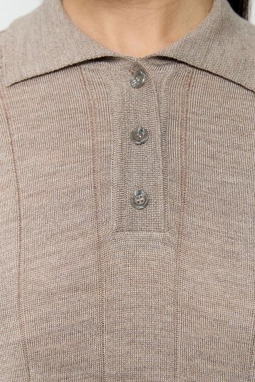 Поло из вискозы с мериносом какао