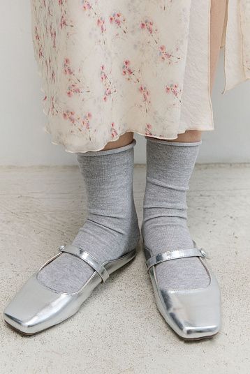 Носки с мягким краем светло-серый меланж