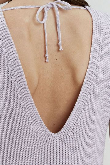 Платье мини из хлопка лиловый