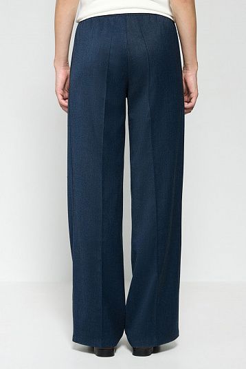 Брюки на любой случай из шерсти темно-синий