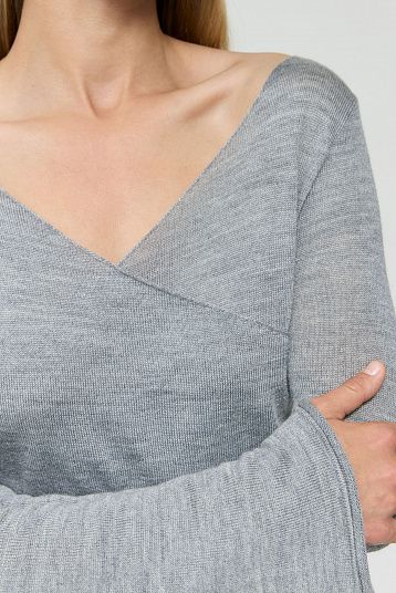 Джемпер элегантный из вискозы с мериносом серый