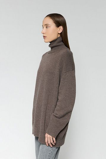Свитер из смесового кашемира коричневый