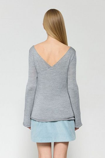 Джемпер элегантный из вискозы с мериносом серый