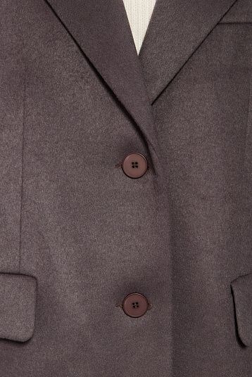 Пальто-жакет из шерсти портвейн