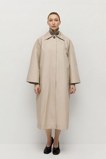 Плащ серо-бежевый
