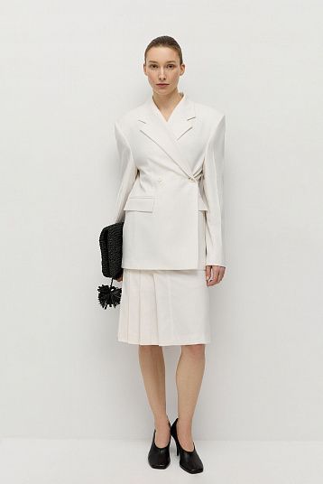 Юбка на шнурке молочный меланж