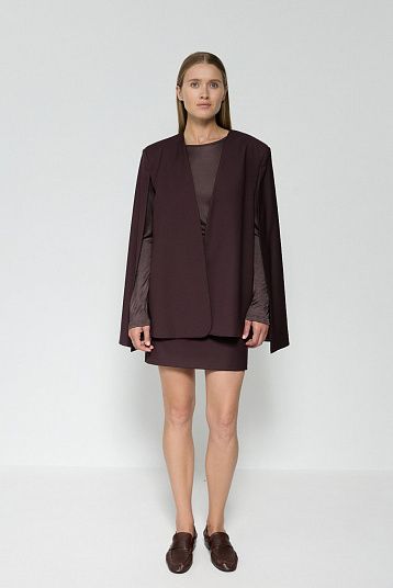 Жакет-кейп портвейн